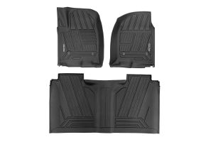 Rough Country Flex-Fit Floor Mats FR & RR FR Bucket Crew For 19-24 Chevy/GMC 1500/2500HD/3500HD FF-21612