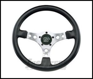 Grant Products Formula GT 3 Spoke Steering Wheel With Satin Aluminum Spokes & Stitched Vinyl Grip For 1946-95 Jeep CJ Series, Wrangler YJ & Cherokee XJ