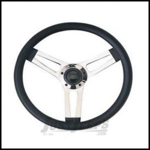 Grant Products Classic Series Steering Wheel With Chrome Spokes & Black Cushion Grip For 1946-95 Jeep CJ Series, Wrangler YJ & Cherokee XJ