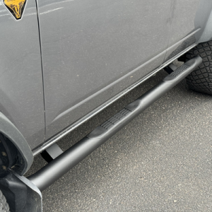 Go Rhino 4000 Series Side Steps W/ Mounting Bracket Kit - Textured Black for 21-25 Ford Bronco 4129T