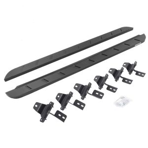 Go Rhino RB10 Slim Line Running Boards With Mounting Brackets - Textured Black for 18-26 Jeep Wrangler 63450673SPC