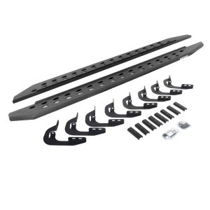 Go Rhino RB20 Slim Line Running Boards With Mounting Brackets - Protective Bedliner Coating for selected Chevrolet and GMC models 69404880ST