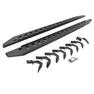 Go Rhino RB10 Slim Line Running Boards With Mounting Brackets - Textured Black for 15-26 Chevrolet Colorado, 15-26 GMC Canyon 69423580SPC