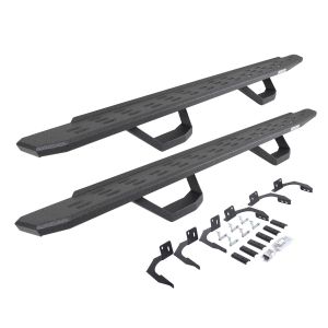 Go Rhino RB30 Running Boards with Mounting Brackets & 2 Pairs of Drops Steps Kit - Protective Bedliner Coating for 09-10 Dodge Ram 1500, 11-14 Ram 1500 6960998020T