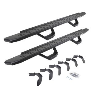 Go Rhino RB30 Running Boards with Mounting Brackets & 2 Pairs of Drops Steps Kit - Textured Black for 05-26 Nissan Frontier 6963468020PC