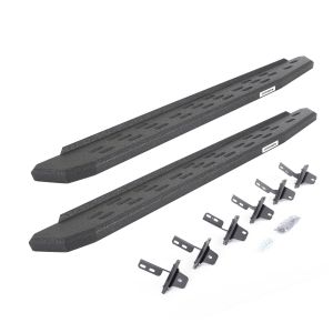 Go Rhino RB30 Running Boards with Mounting Bracket Kit - Protective Bedliner Coating for 21-25 Ford Bronco 69613157T