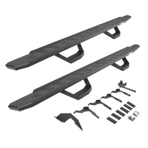 Go Rhino RB30 Running Boards with Mounting Brackets & 2 Pairs of Drops Steps Kit - Protective Bedliner Coating for 19-26 Ford Ranger 6963688020T