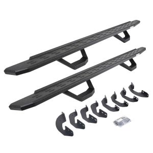 Go Rhino RB30 Running Boards with Mounting Brackets & 2 Pairs of Drops Steps Kit - Protective Bedliner Coating for 07-21 Toyota Tundra 6964168720T