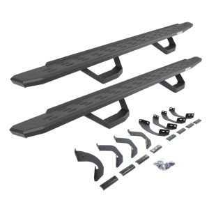 Go Rhino RB30 Running Boards with Mounting Brackets & 2 Pairs of Drops Steps Kit - Protective Bedliner Coating for 22-26 Toyota Tundra 6964358020T