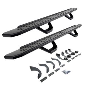 Go Rhino RB30 Running Boards with Mounting Brackets & 2 Pairs of Drops Steps Kit - Textured Black for 22-25 Toyota Tundra 6964368720PC