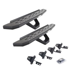Go Rhino RB30 Running Boards with Mounting Brackets & 2 Pairs of Drops Steps Kit - Textured Black for 07-17 Jeep Wrangler, 2018 Jeep Wrangler JK 6969264810PC