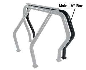 Go Rhino Bed Bar Component - "A" Additional Bar - Black Powdercoat for selected Ford, GMC, Isuzu, Jeep, Mazda, Nissan and Toyota models 91001B