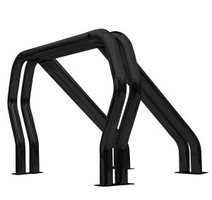 Go Rhino Double Bar/Double Kicker (Between Wheel Wells) - Black Powdercoat for selected Ford, GMC, Isuzu, Jeep, Mazda, Nissan and Toyota models 9109370DDB