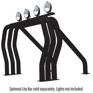 Go Rhino Triple Bar/Single Kicker (Between Wheel Wells) - Black Powdercoat for 04-14 Ford F-150 9809560TSB