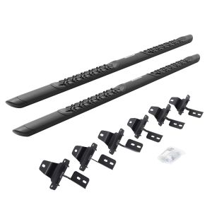 Go Rhino V3 Series Aluminum Side Steps with Mounting Brackets - Textured Black for 18-26 Jeep Wrangler V3450674T
