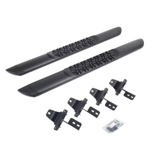 Go Rhino V3 Series Aluminum Side Steps with Mounting Brackets - Textured Black for 18-25 Jeep Wrangler V3492752T