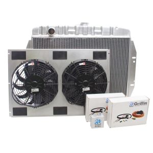 Griffin Radiator & Thermal Products ExactFit Series Short Aluminum Radiator with Center Filler & Manual Transmission Combo Unit for 73-86 Jeep CJ5, CJ7, and CJ8 CU-00160