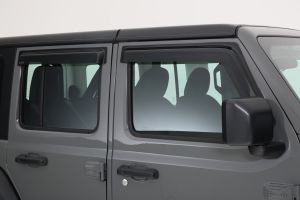 GT Styling Front & Rear Side Window Ventguards 4pc in Smoke for 18+ Jeep Wrangler JL Unlimited & Gladiator JT 88644S