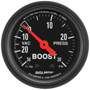 Auto Meter Black Faced Mechanical 2-1/16" Boost Gauge 2614