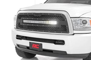 Rough Country Mesh Grille 30" Dual Row LED Black For 2013-2018 Ram 2500/3500 2WD/4WD 70152