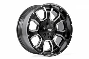 ROUGH COUNTRY 93 SERIES WHEEL ONE-PIECE | MACHINED BLACK | 20X10 | 5X5/5X4.5 93201013