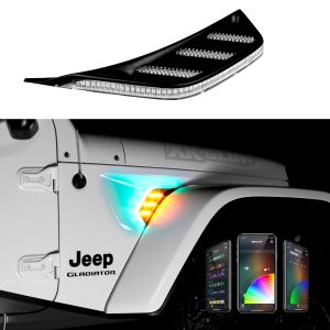 XK Glow RGB+Amber Fender Vent Light| XKCHROME SMARTPHONE APP for 18+ Jeep Wrangler JL, JLU & 20+ Gladiator JT XK-VENT-RGB-KIT