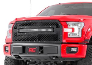 Rough Country Mesh Grille 30" Dual Row LED Black For 2015-2017 Ford F-150 2WD/4WD 70193