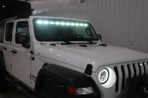 mPower ORV Interior Lightbar, 10 module, Full 1 Piece, 12 LEDs – Dual Color Amber/White for 18-24 Jeep Wrangler JL & 20-24 Gladiator JT w/o adaptive cruise control (ACC) RTL-ENFWB00001