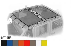 Dirtydog 4X4 Front & Rear Seat Area Sun Screen Kit For 2007-18 Jeep Wrangler JK Unlimited 4 Door Models J4SS07F2-