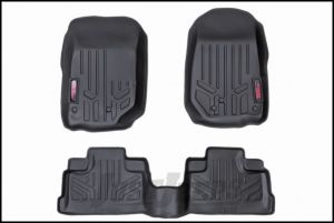 Rough Country Heavy Duty Fitted Floor Mat Set (Front/Rear) For 2014-18 Jeep Wrangler JK Unlimited 4 Door Models M-61412