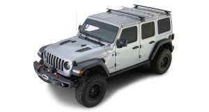 Rhino-Rack Vortex RCL Black 2 Bar Rhino-Rack Backbone Roof Rack For 2018+ Jeep Wrangler Unlimited JL JB0894