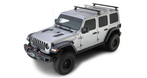 Rhino-Rack Heavy Duty RLT600 Black 2 Bar Rhino-Rack Backbone Roof Rack For 2018+ Jeep Wrangler Unlimited JL JB0884