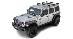 Rhino-Rack Heavy Duty RLT600 Black 3 Bar Rhino-Rack Backbone Roof Rack For 2018+ Jeep Wrangler Unlimited JL JB0885