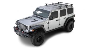 Rhino-Rack Vortex RLT600 Black 3 Bar Rhino-Rack Backbone Roof Rack For 2018+ Jeep Wrangler Unlimited JL JB0899