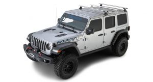 Rhino-Rack Vortex RLT600 Silver 2 Bar Rhino-Rack Backbone Roof Rack For 2018+ Jeep Wrangler Unlimited JL JB0900