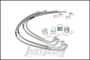 Rough Country Extended Stainless Steel Front & Rear Brake Lines For 2007-18 Jeep Wrangler JK 2 Door & Unlimited 4 Door Models With 4-6" Lift 89716
