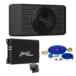 Stinger Off-Road AudioControl 400 Watt (RMS) Swing Gate Loaded Subwoofer Enclosure with Amplifier & Complete Wiring Kit for Jeep Wrangler JK/JL JWTXJWBMT700