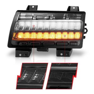 Anzo USA LED FENDER LIGHTS SMOKE LENS W/ SEQUENTIAL SIGNAL (FOR MODELS W/ FACTORY HALOGEN FENDER LIGHTS) For 2018-25+ Jeep Wrangler JL & Gladiator JT Models