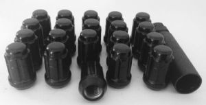 Gorilla Automotive Spline Drive Black Chrome 5 Lug Kit (1/2" Thread Size, Pack Of 24) K6CS-0012BGR