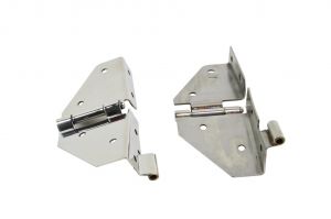 Kentrol Stainless Steel Windshield Hinge Set (No Mirror Holes) for 76-95 Jeep CJ & Wrangler YJ 30427