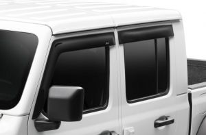Auto Ventshade Low Profile Ventvisor Window Deflectors (4 Piece Kit) In Smoked Black For 2018+ Jeep Gladiator JT & Wrangler JL Unlimited 4 Door Models 894066