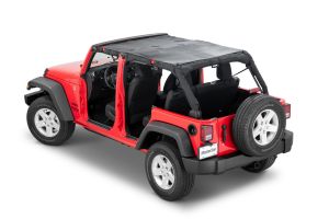 MasterTop Mesh Bimini Plus Top with Integrated Grab Handles for 07-18 Jeep Wrangler JK Unlimited 142234-