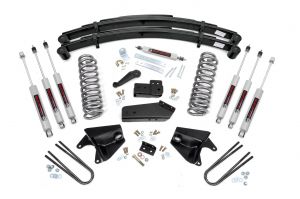 Rough Country 4 Inch Lift Kit Quad Front Shocks Rear Springs For 80-96 Ford Bronco 4WD 520B33