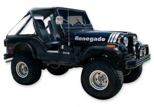 Phoenix Graphix 7009JCR-Black Renegade Vinyl Hood Graphics Kit in Black for 70-95 CJ & Wrangler Vehicles 92000-0000