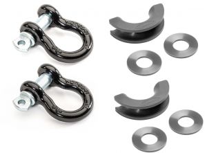 Quadratec 3/4" D-Ring Shackle Pair with Black D-ring Isolator Kit 92144P-