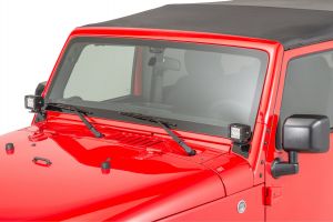 Quadratec 3" Cube LED with Wiring Harness & Windshield Mounting Brackets for 07-18 Jeep Wrangler JK, JKU 97109JK3-