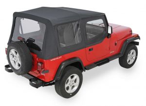 QuadraTop Replacement Soft Top with Upper Doors & Clear Windows for 88-95 Jeep Wrangler YJ 1100YJ-