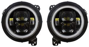 Quake LED RGB 9" LED Headlights with DRL Halo, and Sequential Turns for 18+ Jeep Wrangler JL & 20+ Gladiator JT QTE1039
