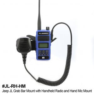 Rugged Radios Handheld Radio Grab Bar Mount for 18+ Jeep Wranger JL, JLU - Fits R1 / V3 / GMR2 / GMR2 PLUS / RH-5R radios JL-RH-