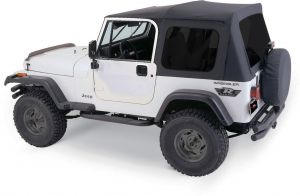 Rampage Complete Soft Top Kit With Tinted Windows In Black Diamond For 1987-95 Jeep Wrangler YJ With Full Steel Doors 68035